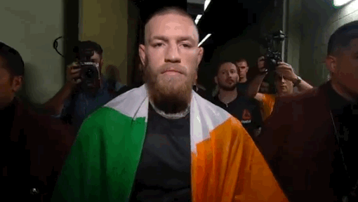 Connor McGregor walking out for audience engagement purposes